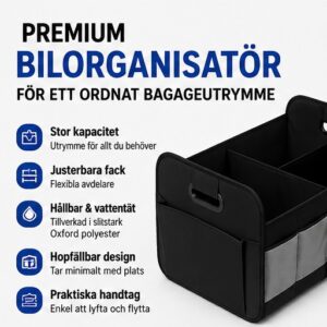 Hopfällbar bagageutrymmesorganisatör