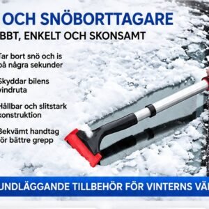 Teleskopisk snöborste med isskrapa