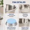 Rostfri matskål med halkfri silikonbotten – bild 5