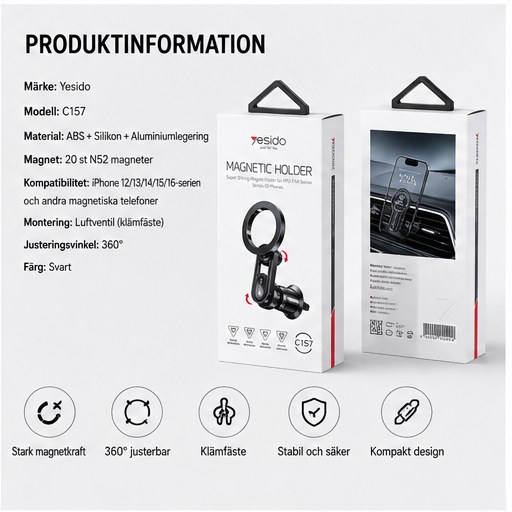 Magnetisk Mobilhållare för Bil – bild 3