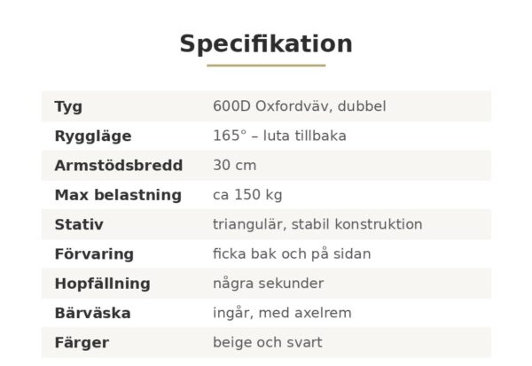 Hopfällbar Månstol – bild 5
