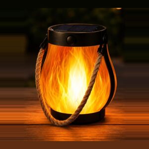 Solcellslykta med flammande ljuseffekt
