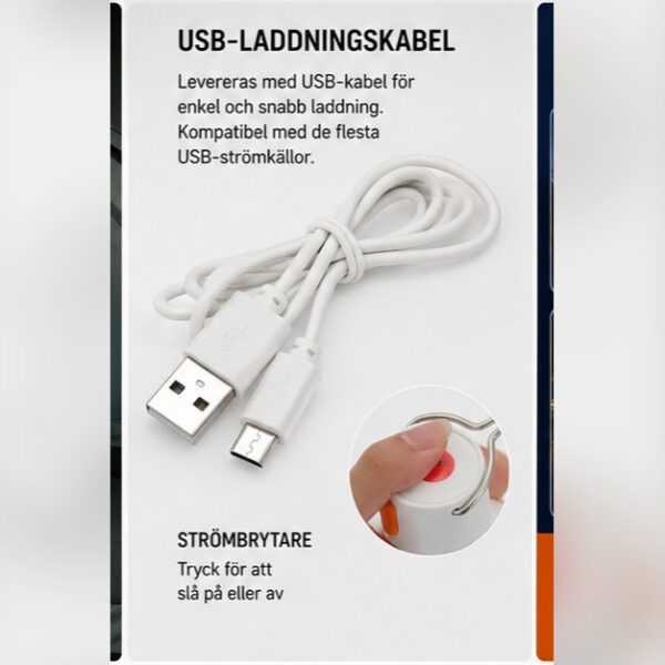 Laddningsbar campinglampa med metallkrok – bild 4