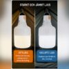 Laddningsbar campinglampa med metallkrok – bild 5