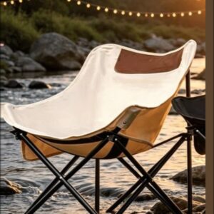 Hopfällbar Månstol – Campingstol med 165° Ryggläge Bärväska