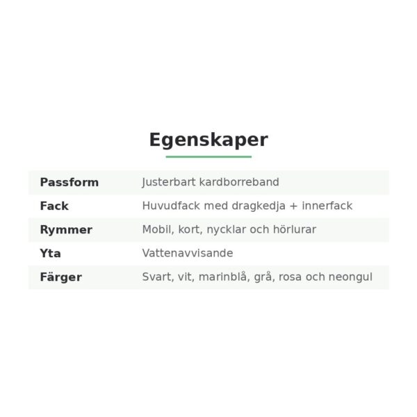 Sportarmband för Mobil – Justerbar Armficka med Dragkedja – bild 9