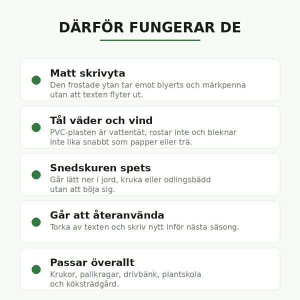 Växtetiketter i Plast – T-formade Odlingsskyltar, 4 Storlekar – bild 12